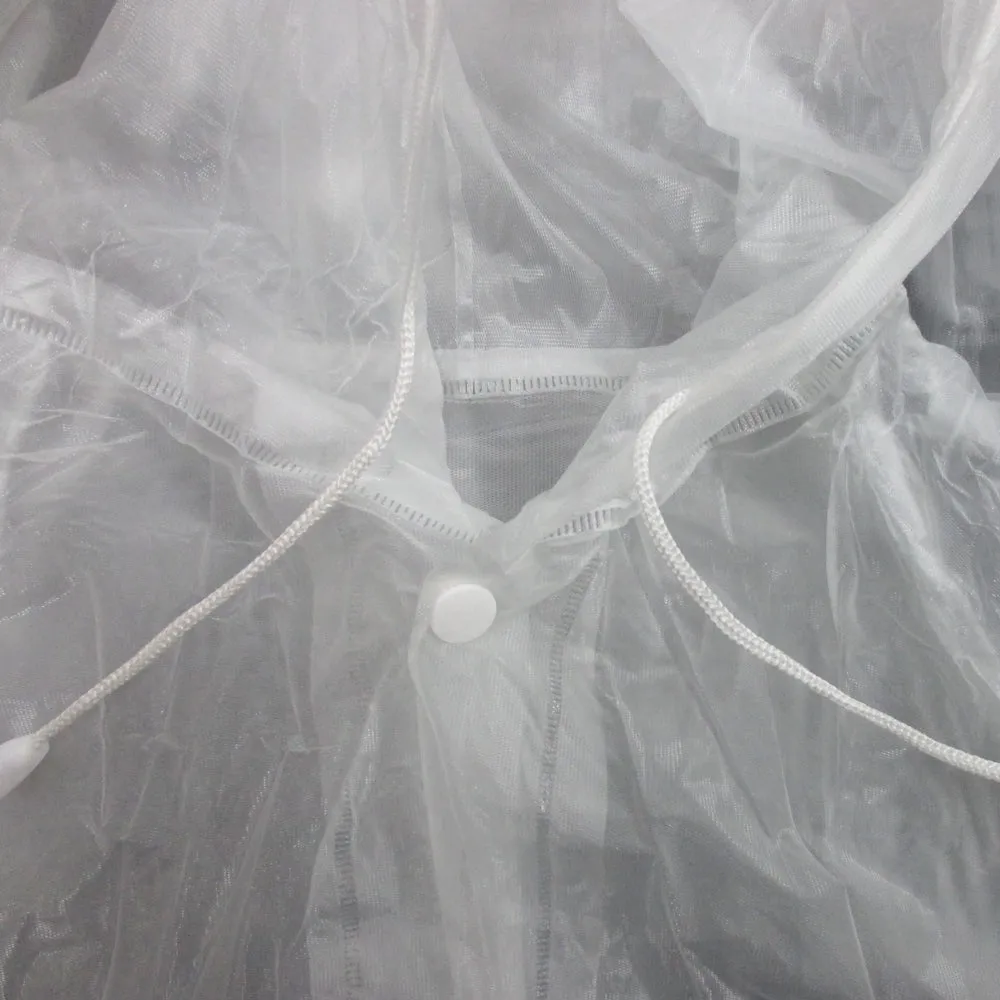 1 Emergency Rain Coat Poncho Reusable Plastic Hooded Outdoor One Size Fit Most