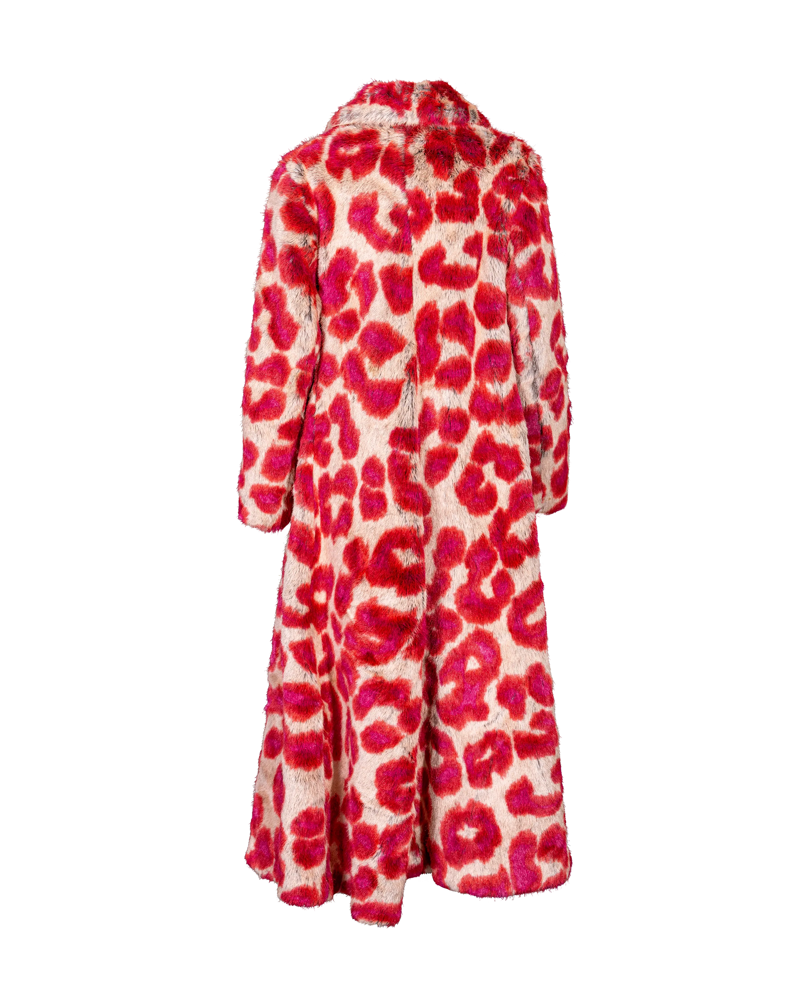 A/W 1992 Faux Fur Leopard Print Coat and Glove Set
