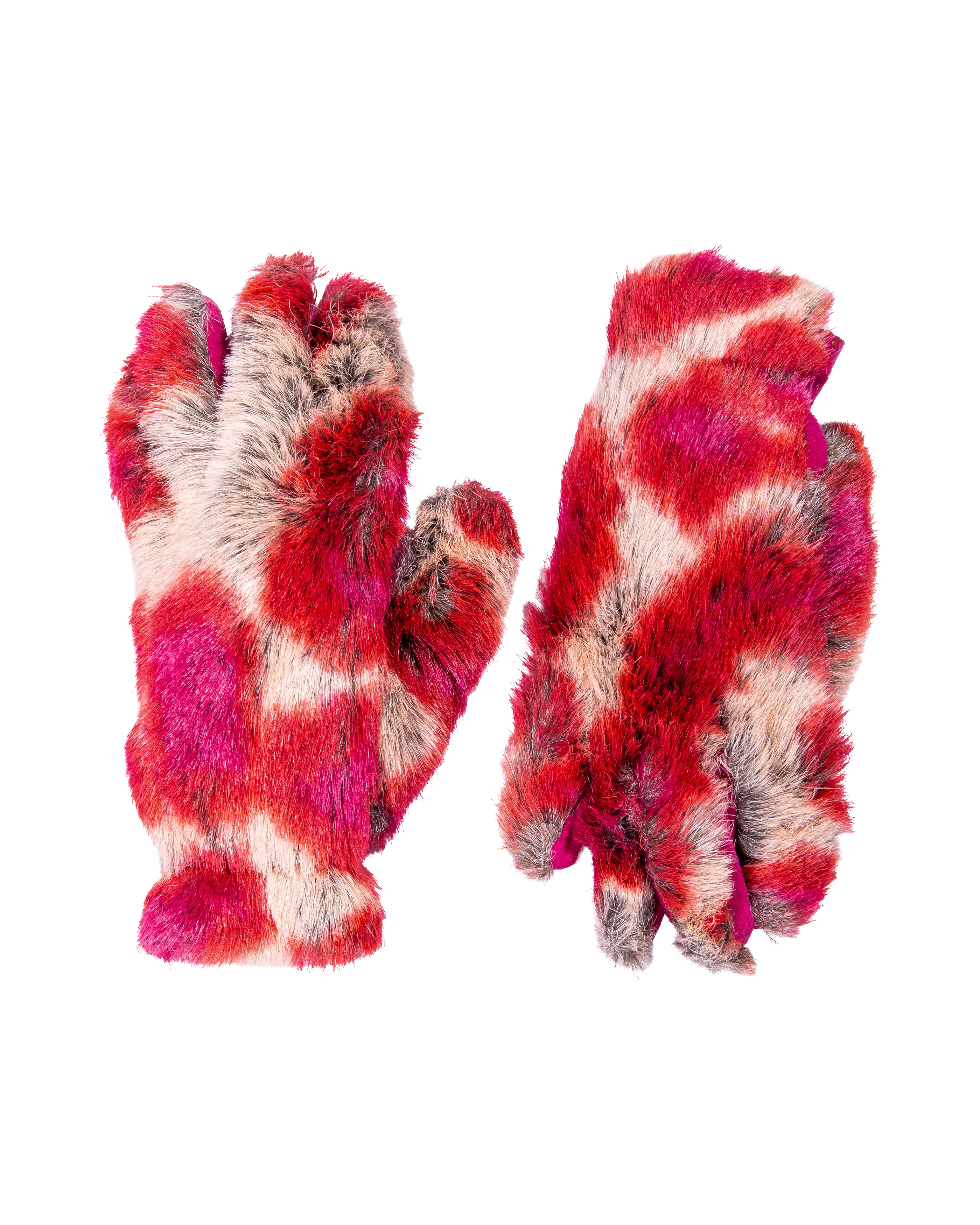 A/W 1992 Faux Fur Leopard Print Coat and Glove Set
