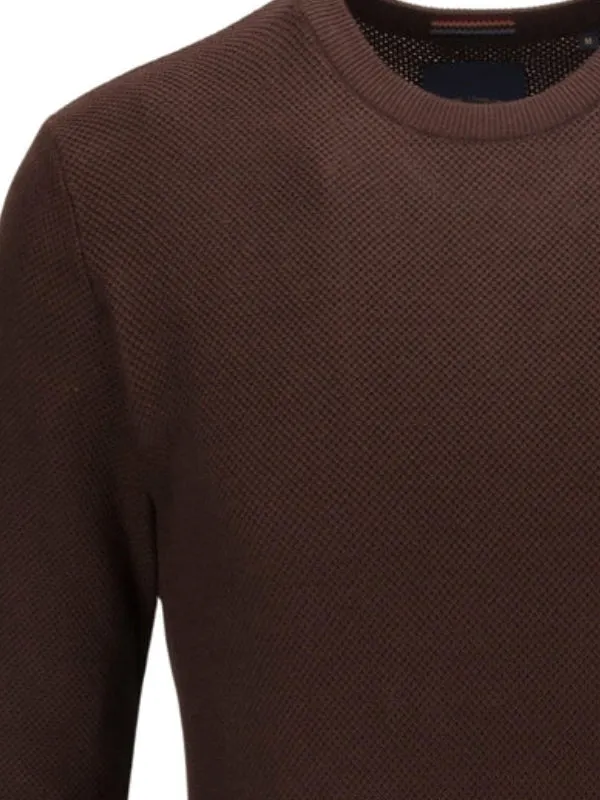 Guide London Brown Textured Crewneck