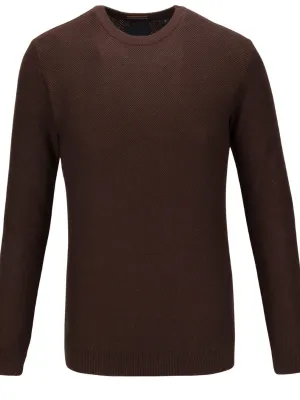 Guide London Brown Textured Crewneck
