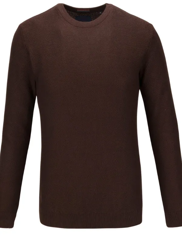 Guide London Brown Textured Crewneck