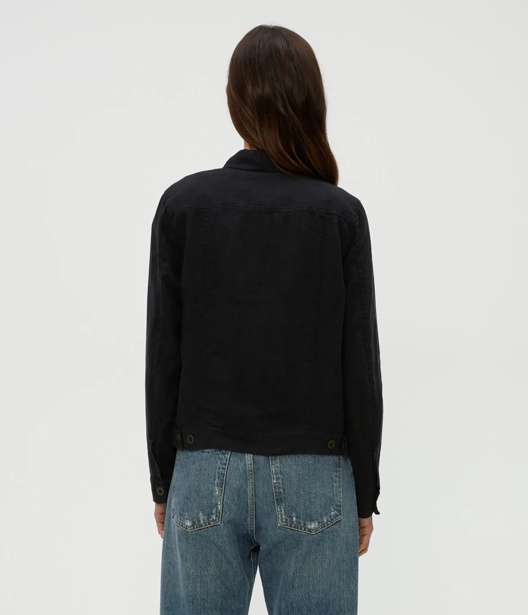 JEAN LINEN JACKET IN BLACK