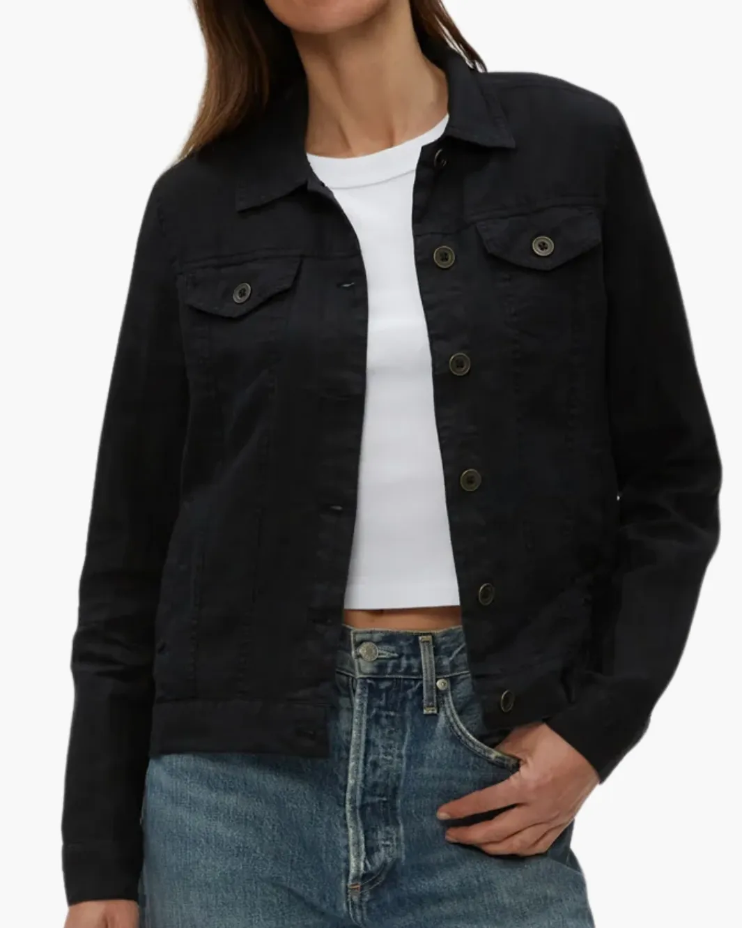 JEAN LINEN JACKET IN BLACK