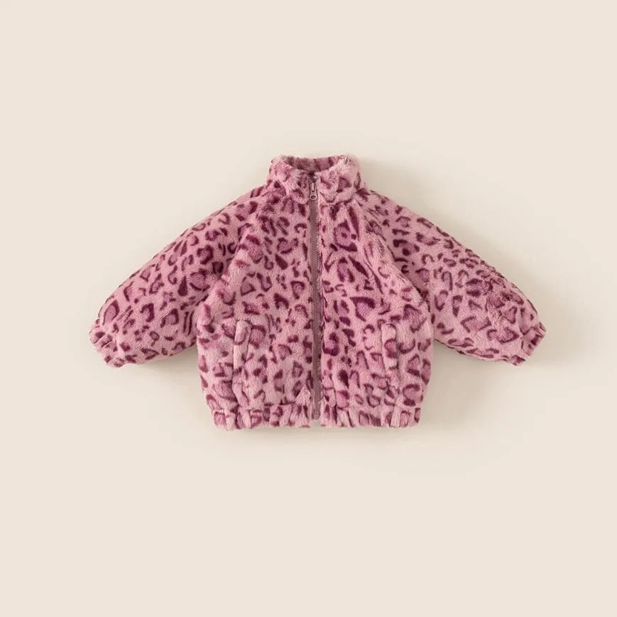 Leopard Print Fleece Jacket