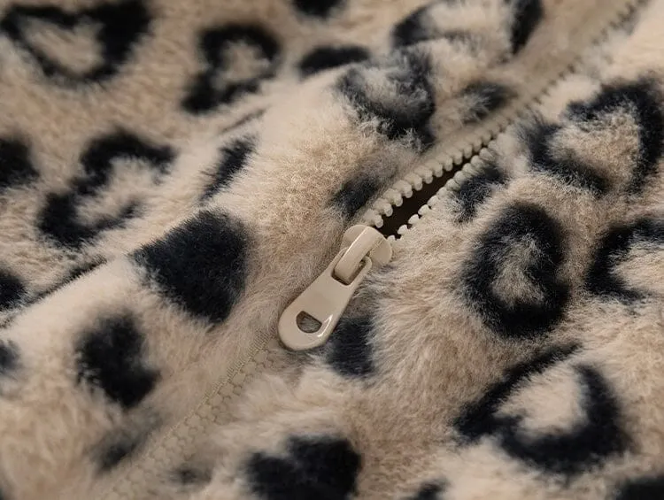 Leopard Print Fleece Jacket