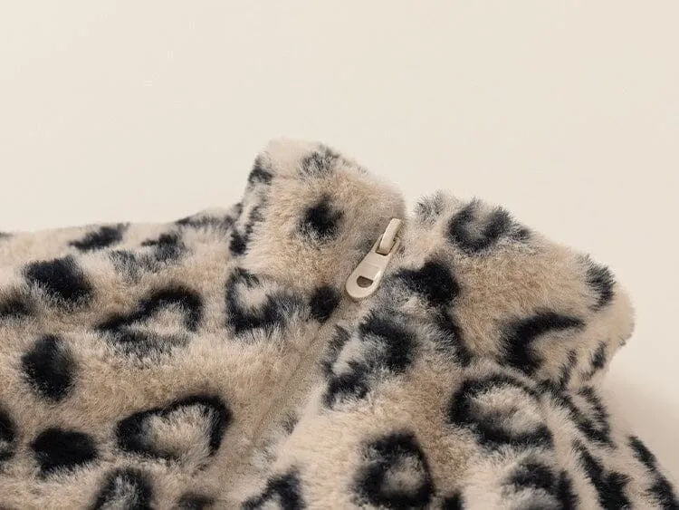 Leopard Print Fleece Jacket
