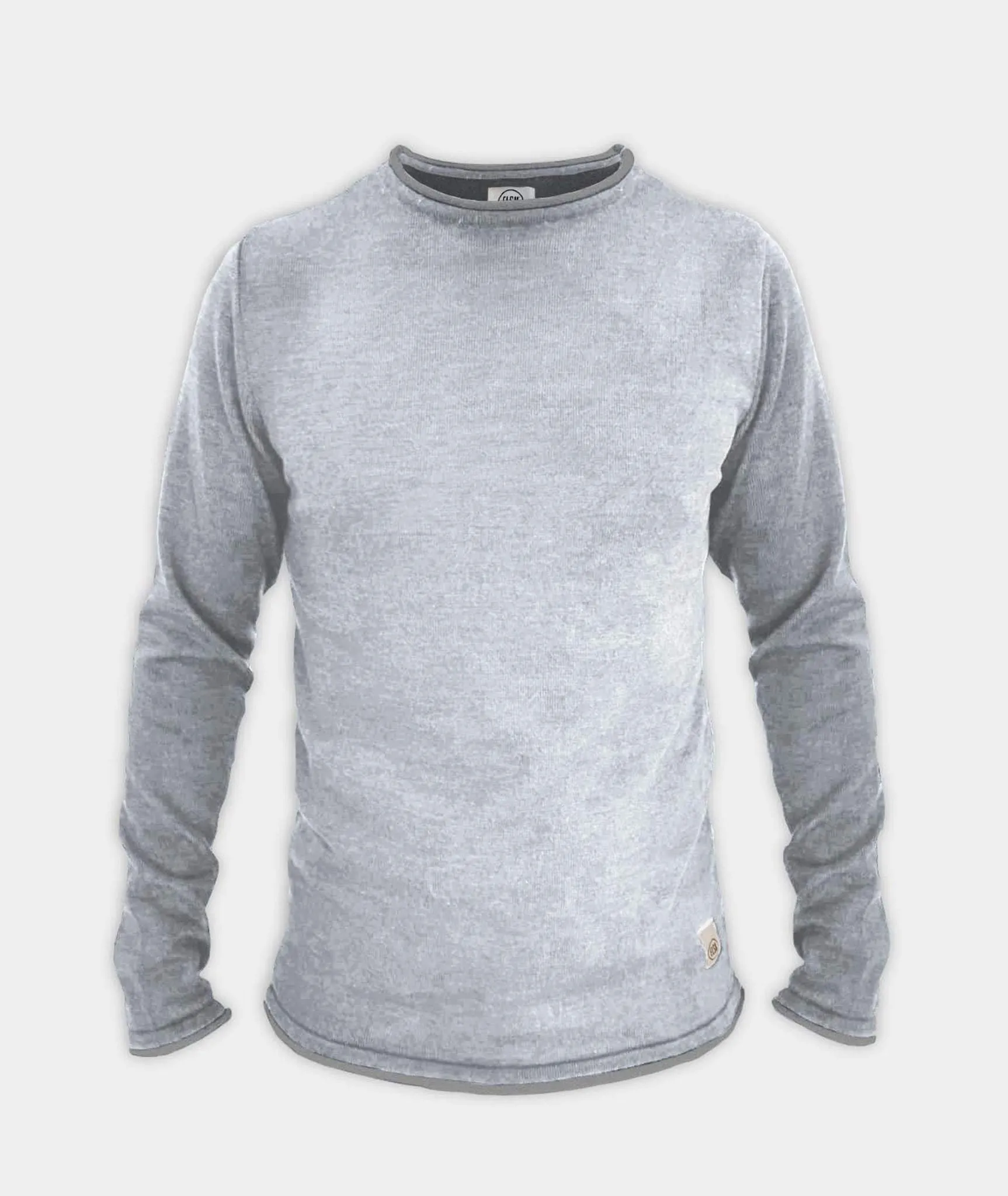 Lnnerup Mens Knit Double Knitted Grey Melange - ELSK