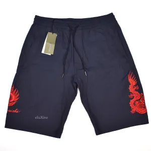 Maharishi - Navy Dragon Embroidered Shorts