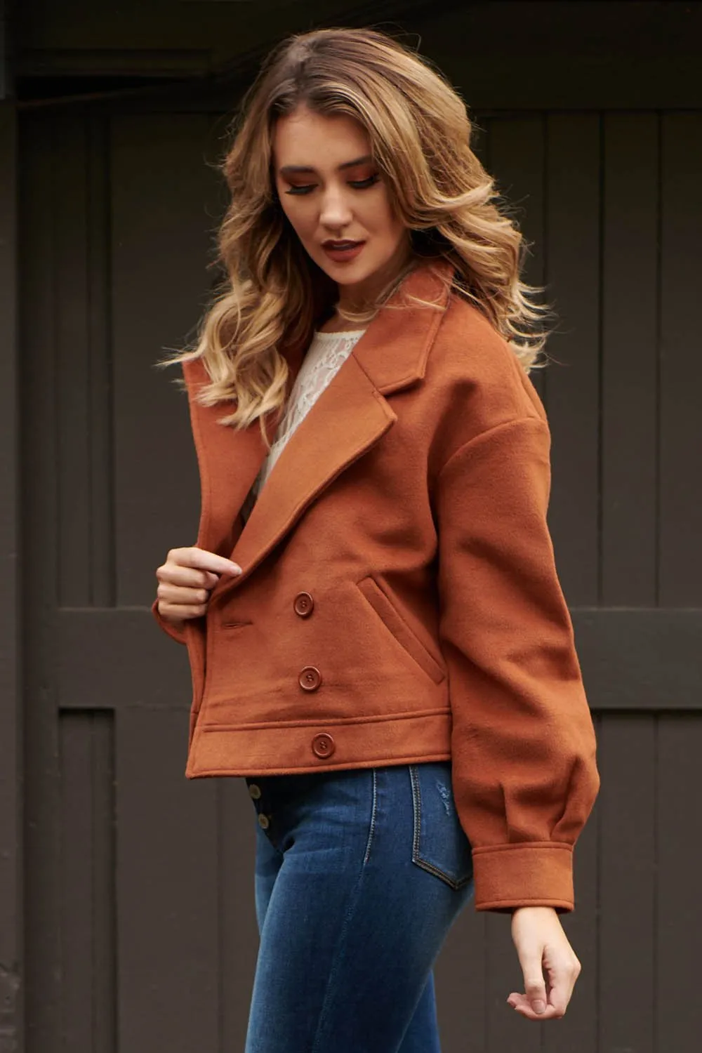 Normal Is Boring Buttons Lapel Pocketed Jacket
