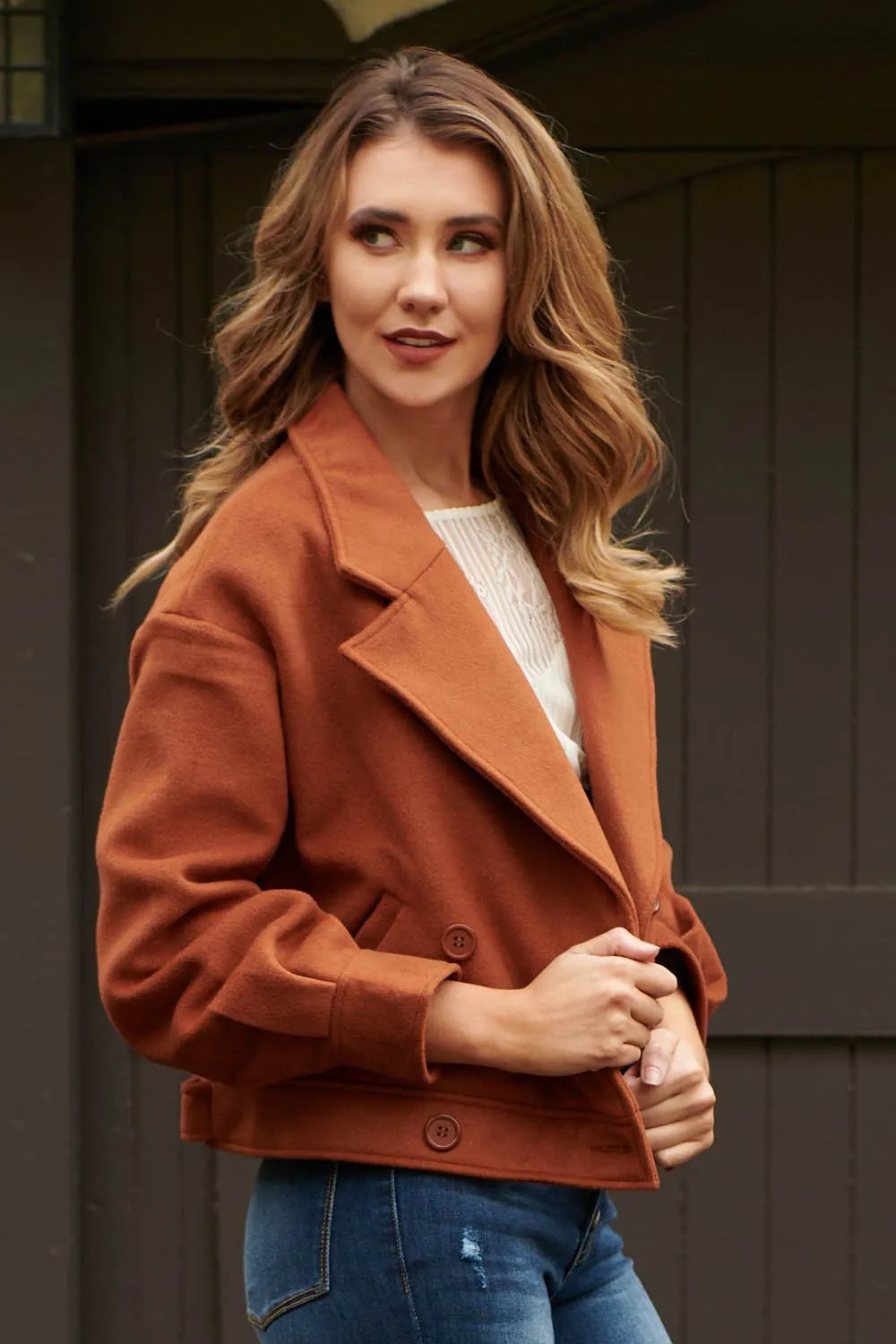 Normal Is Boring Buttons Lapel Pocketed Jacket