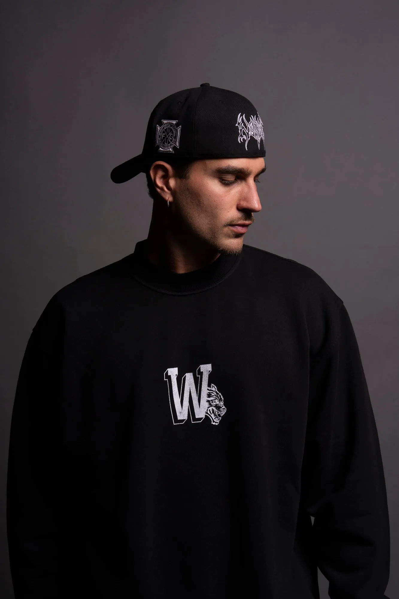 Our Stamp Cornell Crewneck in Black