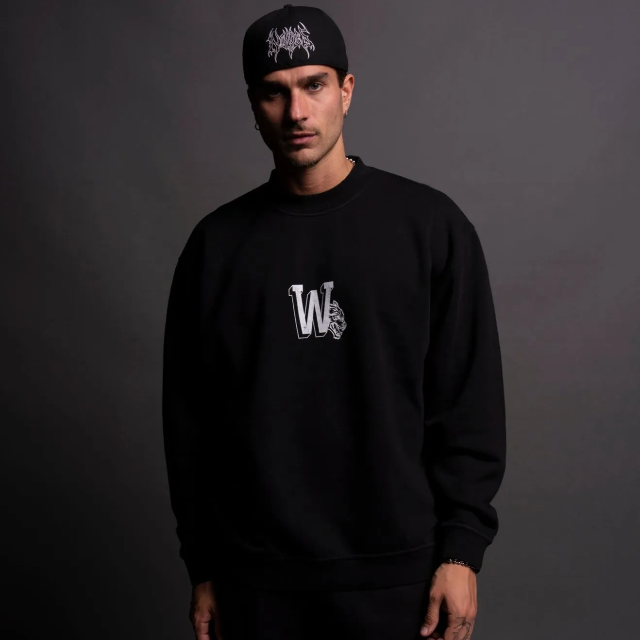 Our Stamp Cornell Crewneck in Black