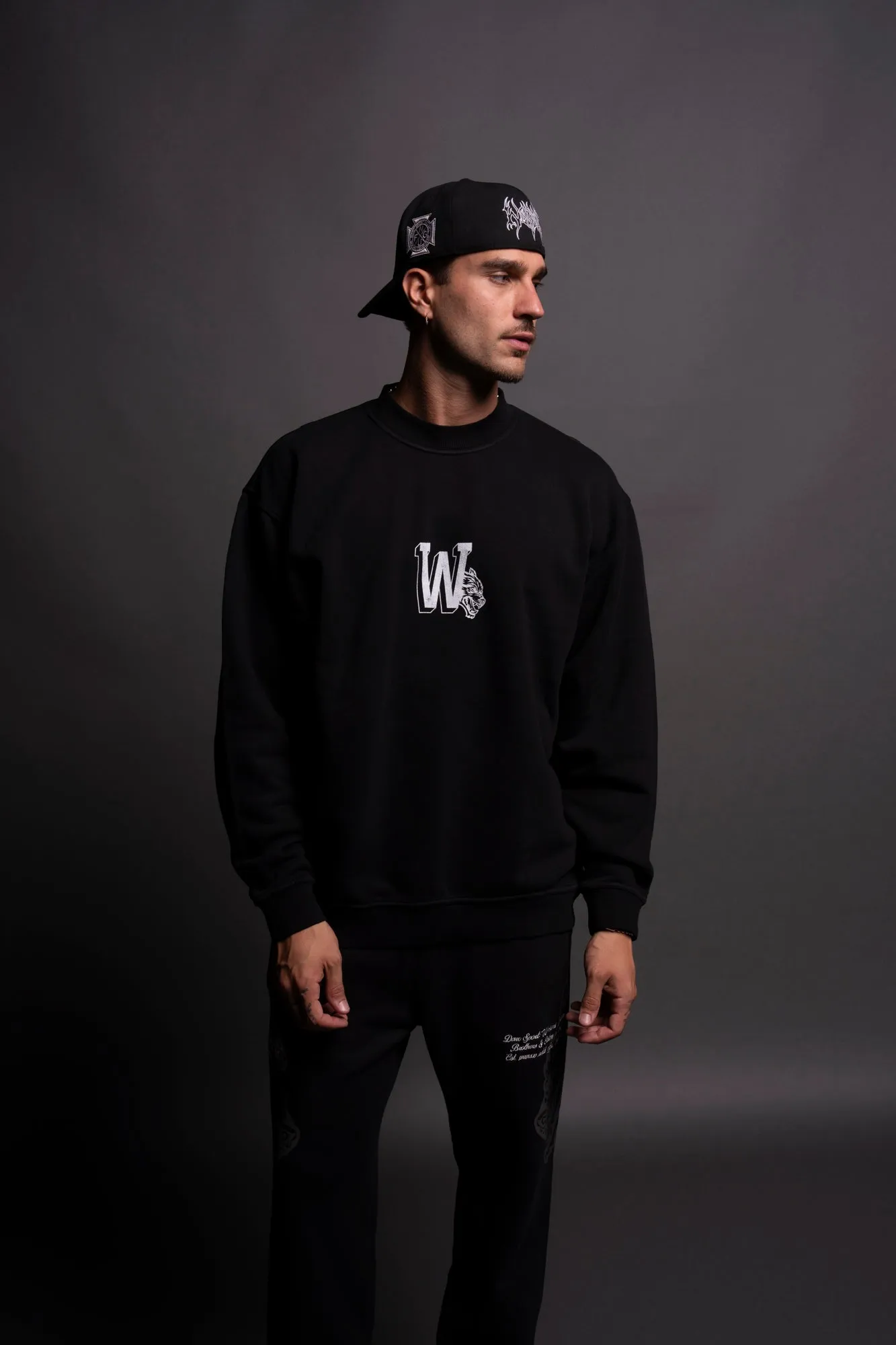 Our Stamp Cornell Crewneck in Black