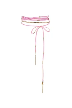 Pretty in Pink Bolo Wrap Necklace