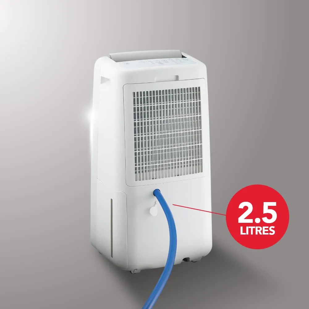 SHARP DW-P10M-W Electric Dehumidifier with Plasmacluster Technology – 10L/Day Moisture Removal, Clothes Dryer Mode, 250 Sq. Ft. Coverage, Dual Drainage