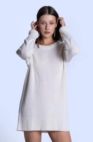 WHITE CASHMERE MAXI JUMPER