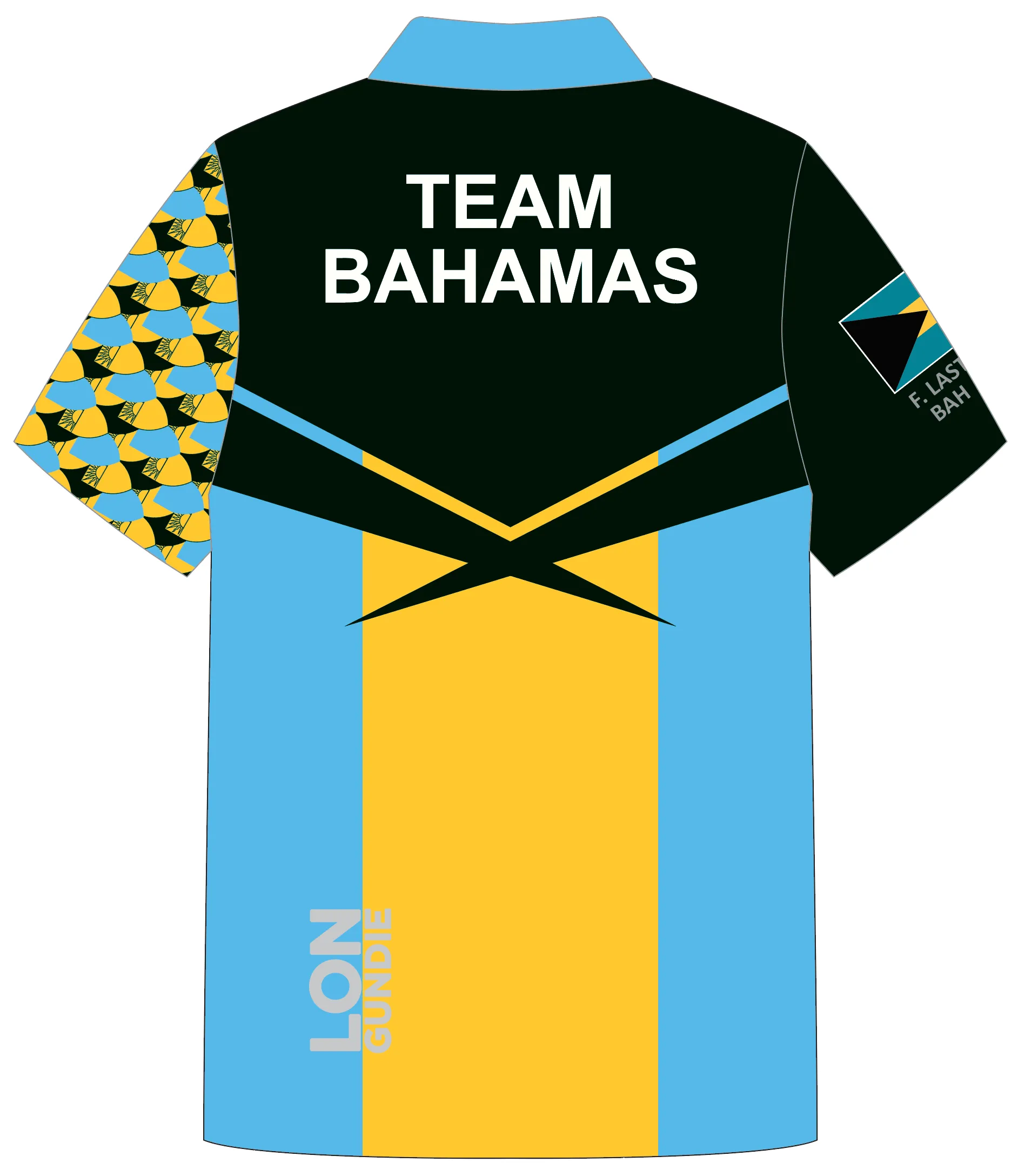 WOMEN POLO SHIRT TOP SHORT SLEEVE BLACK | TEAM BAHAMAS - ILCA | PSNLZ'D
