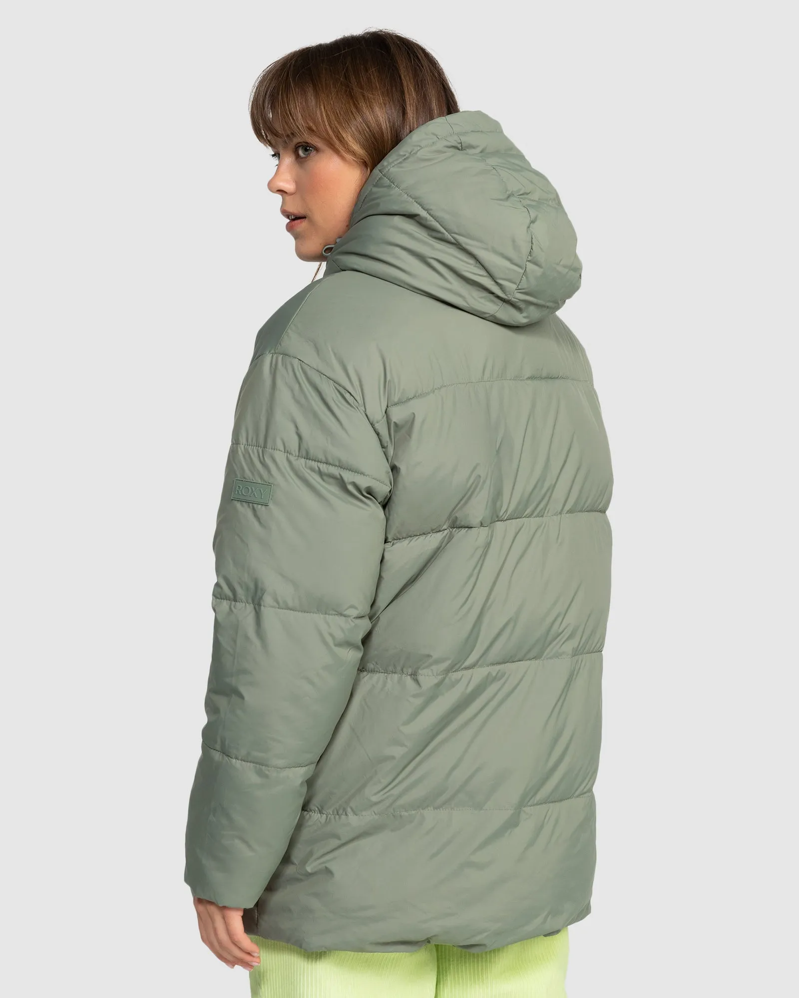 Womens Ocean Dreams Sherpa Hooded Puffer Jacket