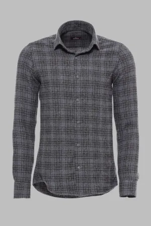 WSS Plaid Dark Grey Men Lumberjack Shirt  - Singen